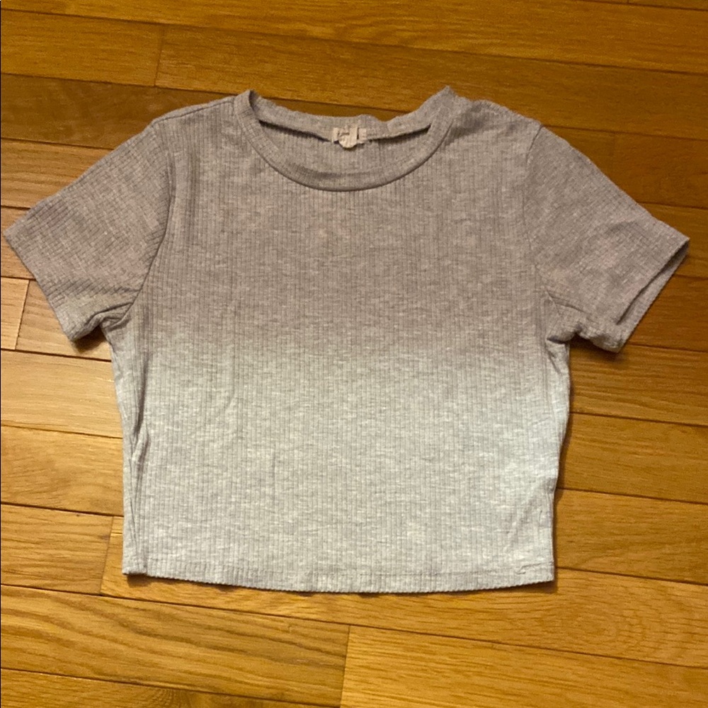 Gray Ribbed Crop Top